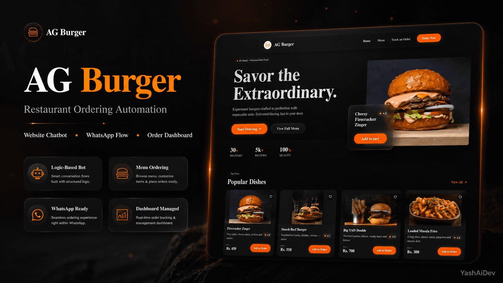 AG Burger ordering automation platform