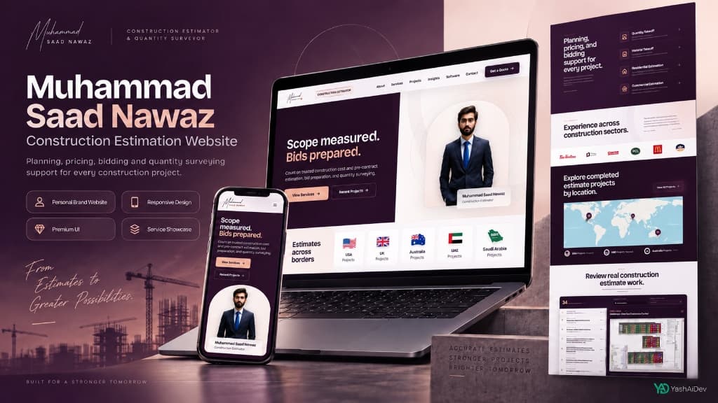 Muhammad Saad Nawaz construction estimator website case study cover